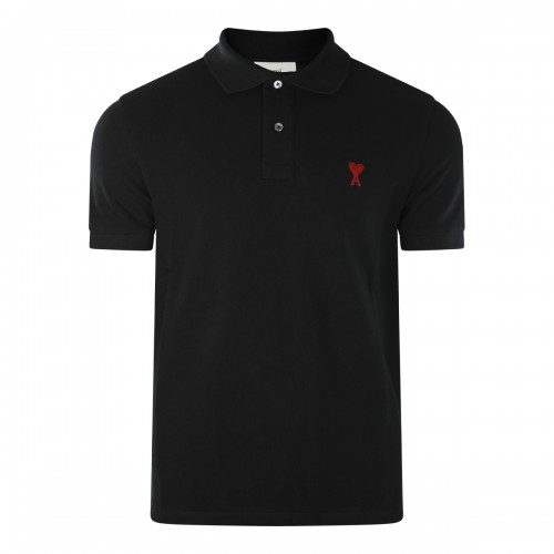 BLACK COTTON POLO SHIRT