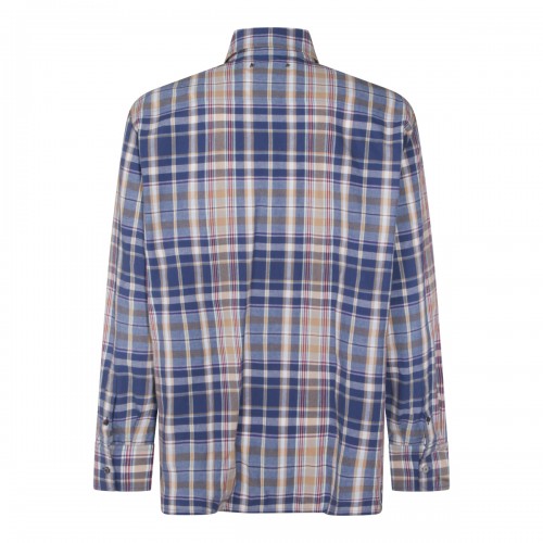 BEIGE AND BLUE COTTON SHIRT 2