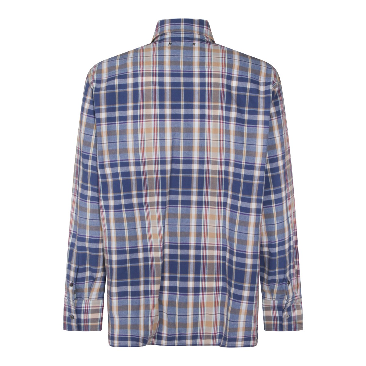 BEIGE AND BLUE COTTON SHIRT