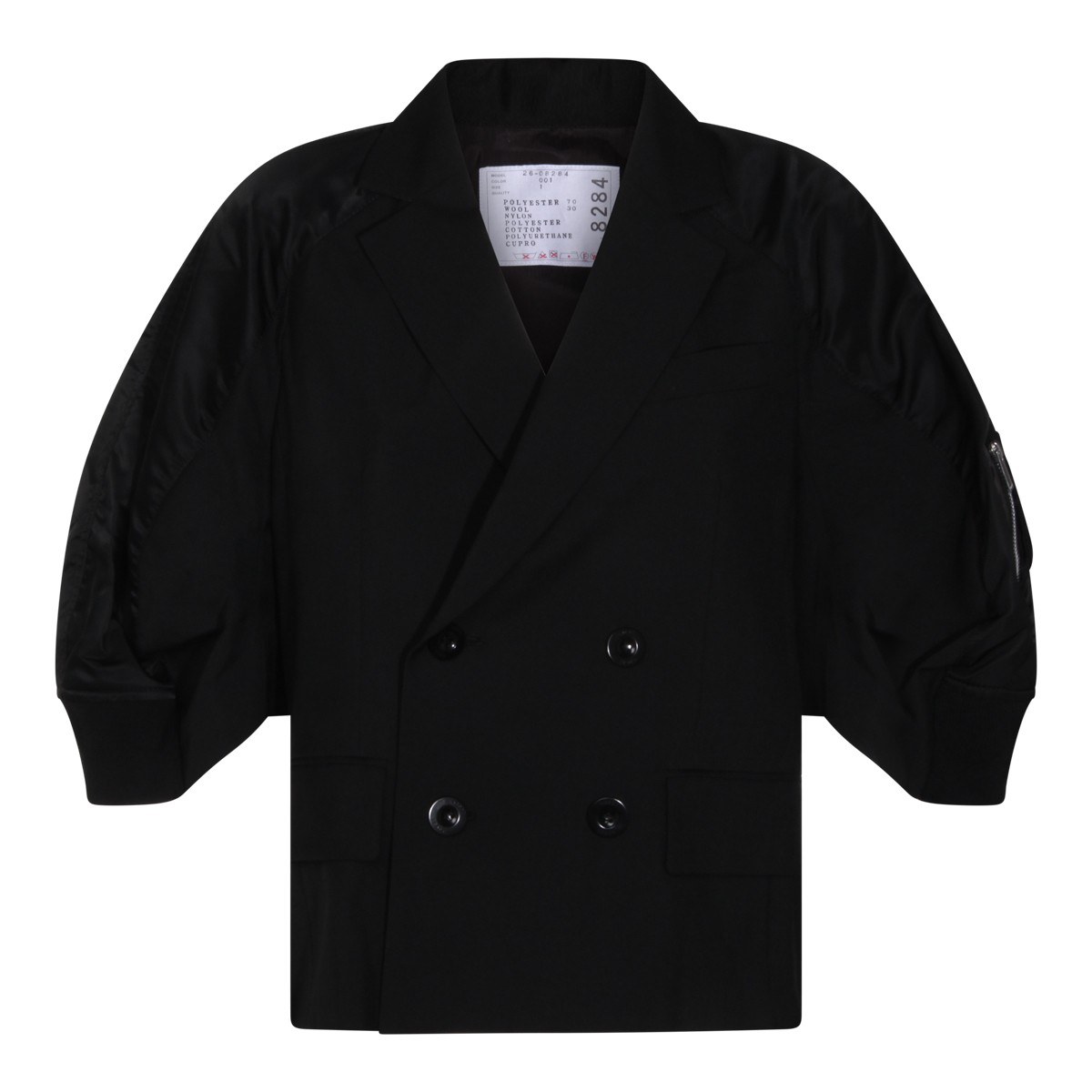 BLACK WOOL BLEND BLAZER