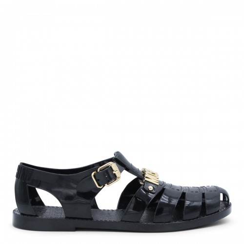BLACK RUBBER SANDALS