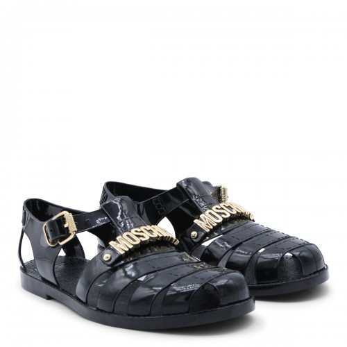 BLACK RUBBER SANDALS 2