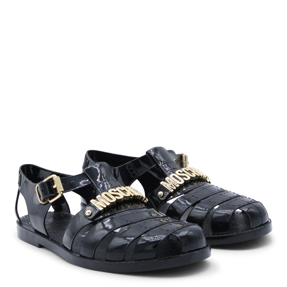 BLACK RUBBER SANDALS