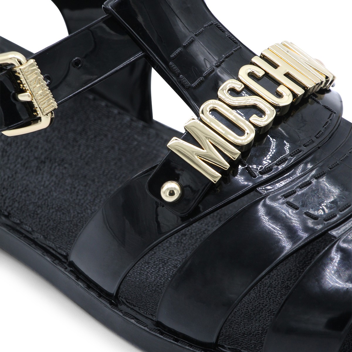 BLACK RUBBER SANDALS