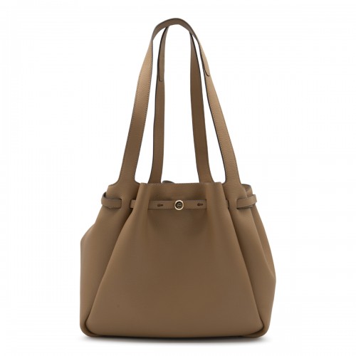 BROWN LEATHER ROMY TOTE
