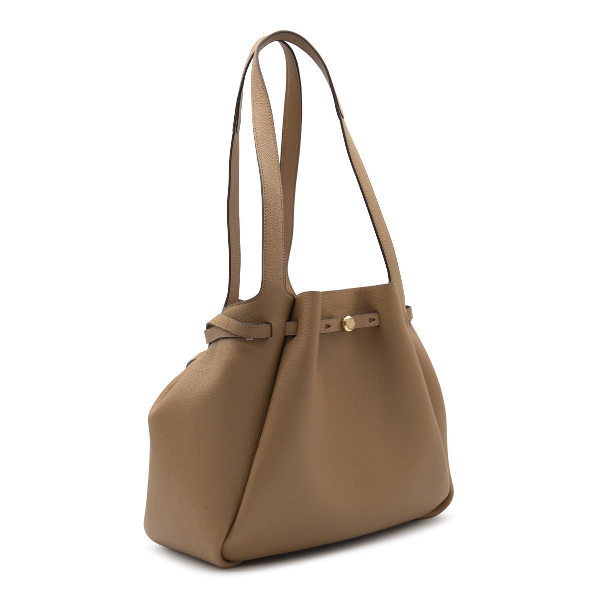 BROWN LEATHER ROMY TOTE
