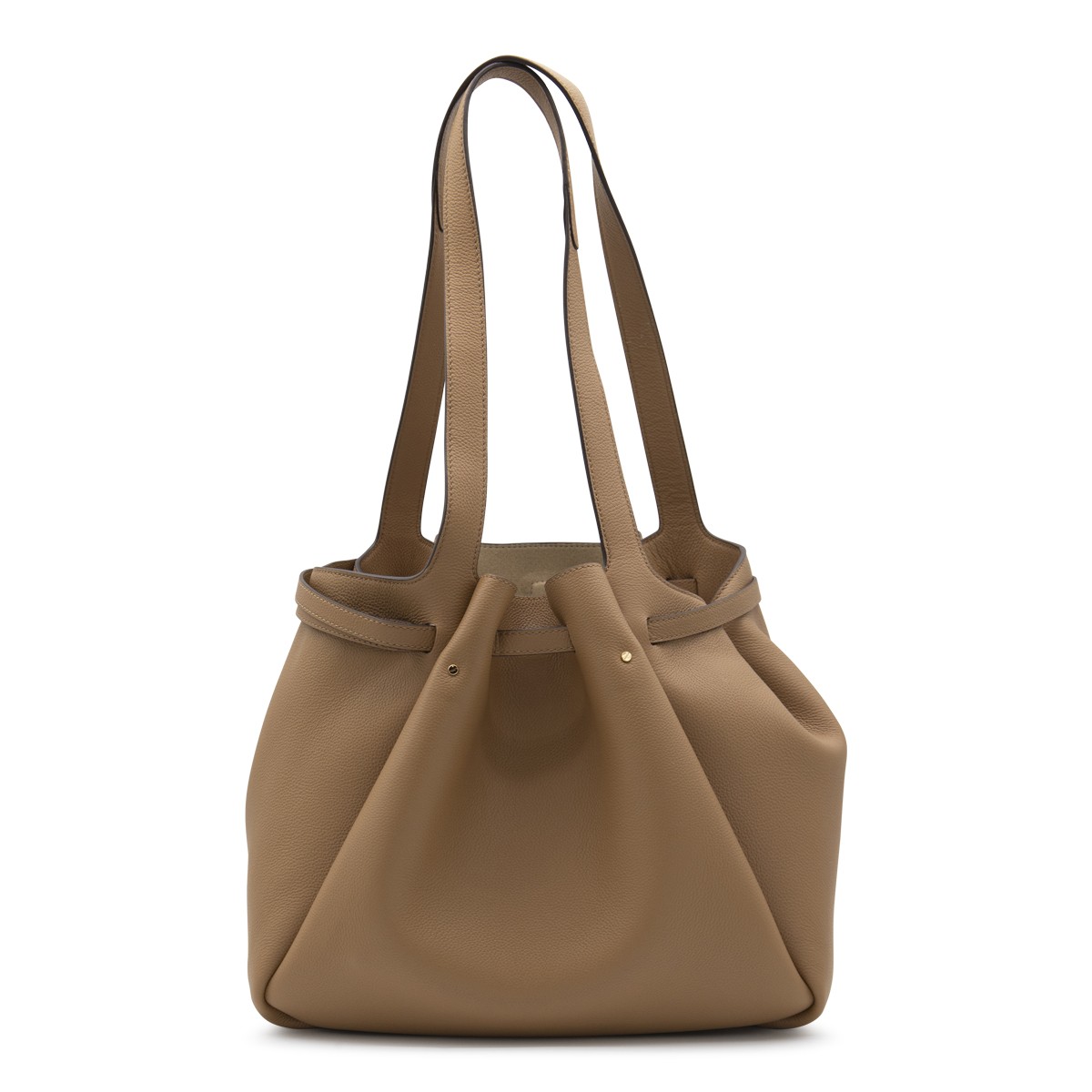 BROWN LEATHER ROMY TOTE