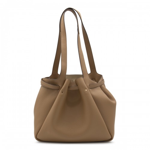 BROWN LEATHER ROMY TOTE