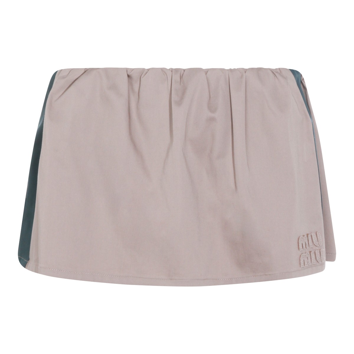 BEIGE AND GREEN COTTON SKIRT