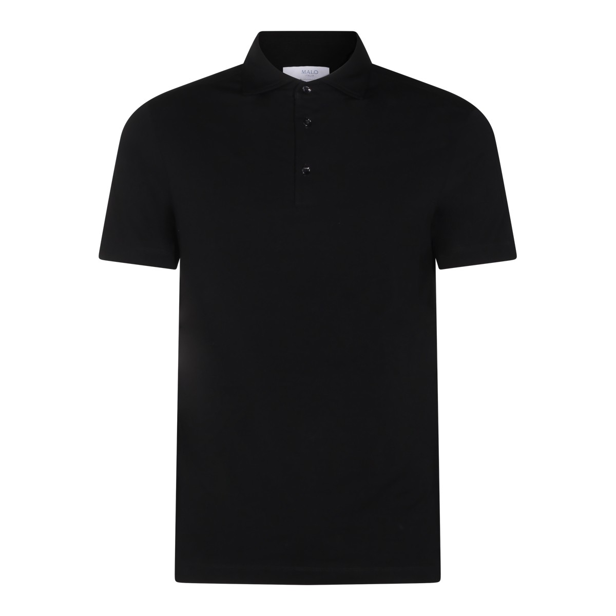 BLACK COTTON POLO SHIRT