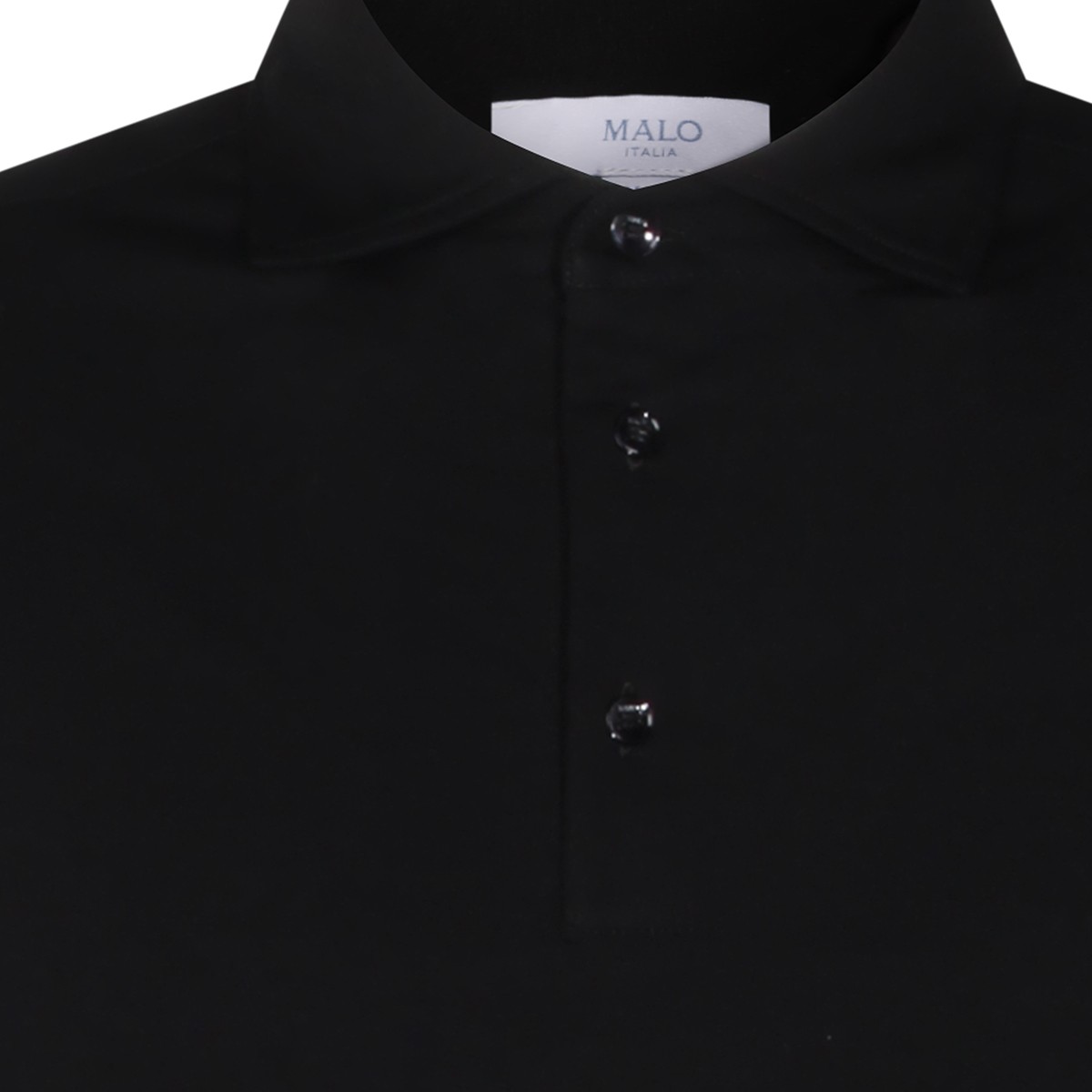 BLACK COTTON POLO SHIRT