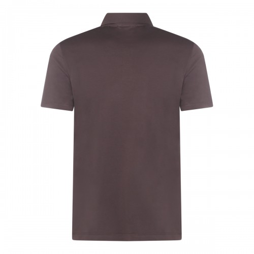 DARK BROWN COTTON POLO SHIRT