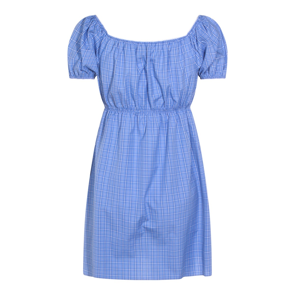 LIGHT BLUE COTTON MINI DRESS