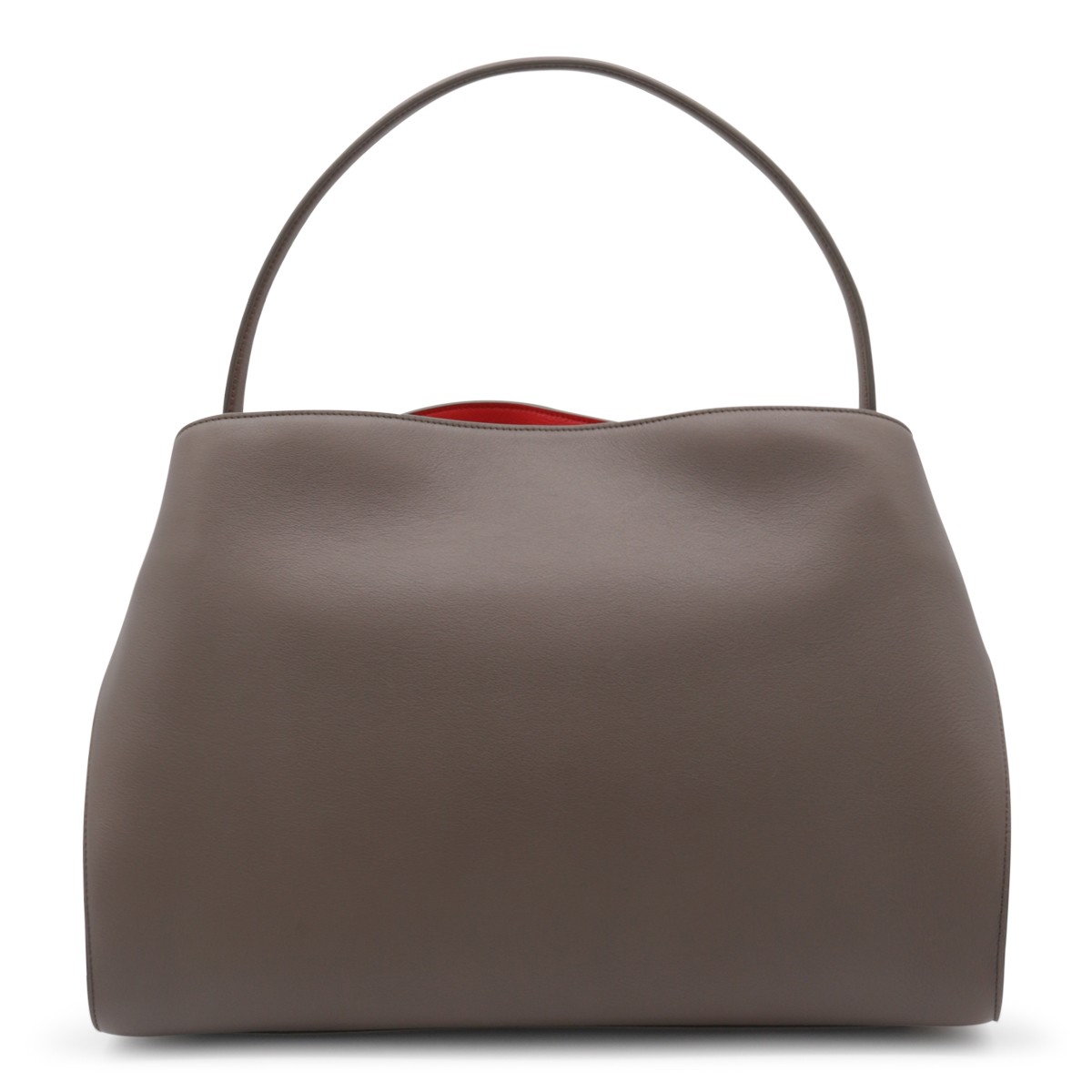 BROWN CALF LEATHER HUG M TOP HANDLE BAG