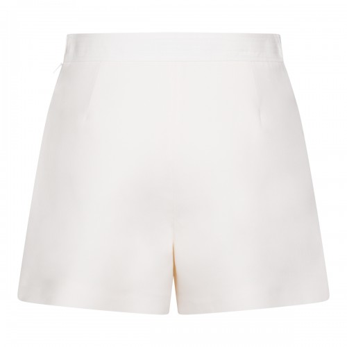 WHITE VISCOSE MINI SHORTS