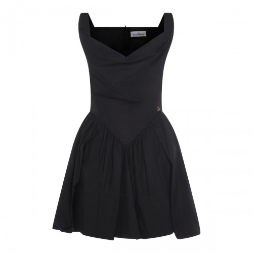 BLACK MINI COTTON DRESS