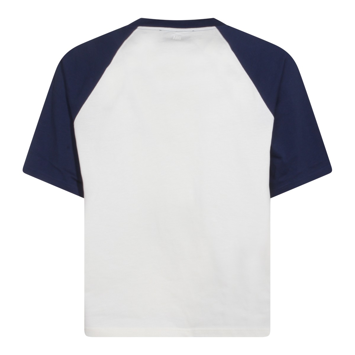 WHITE AND BLUE COTTON T-SHIRT