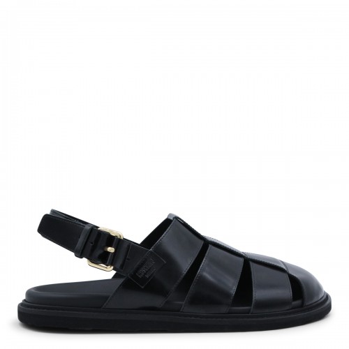 BLACK LEATHER SANDALS