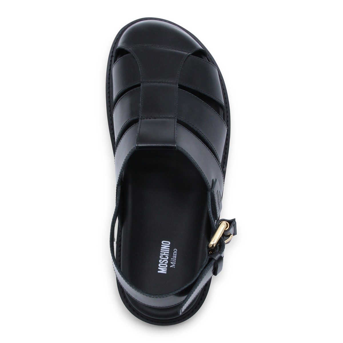 BLACK LEATHER SANDALS