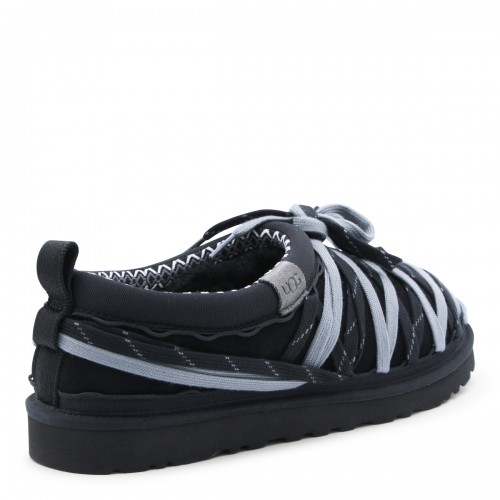 BLACK LEATHER TASMAN LACES FLATS