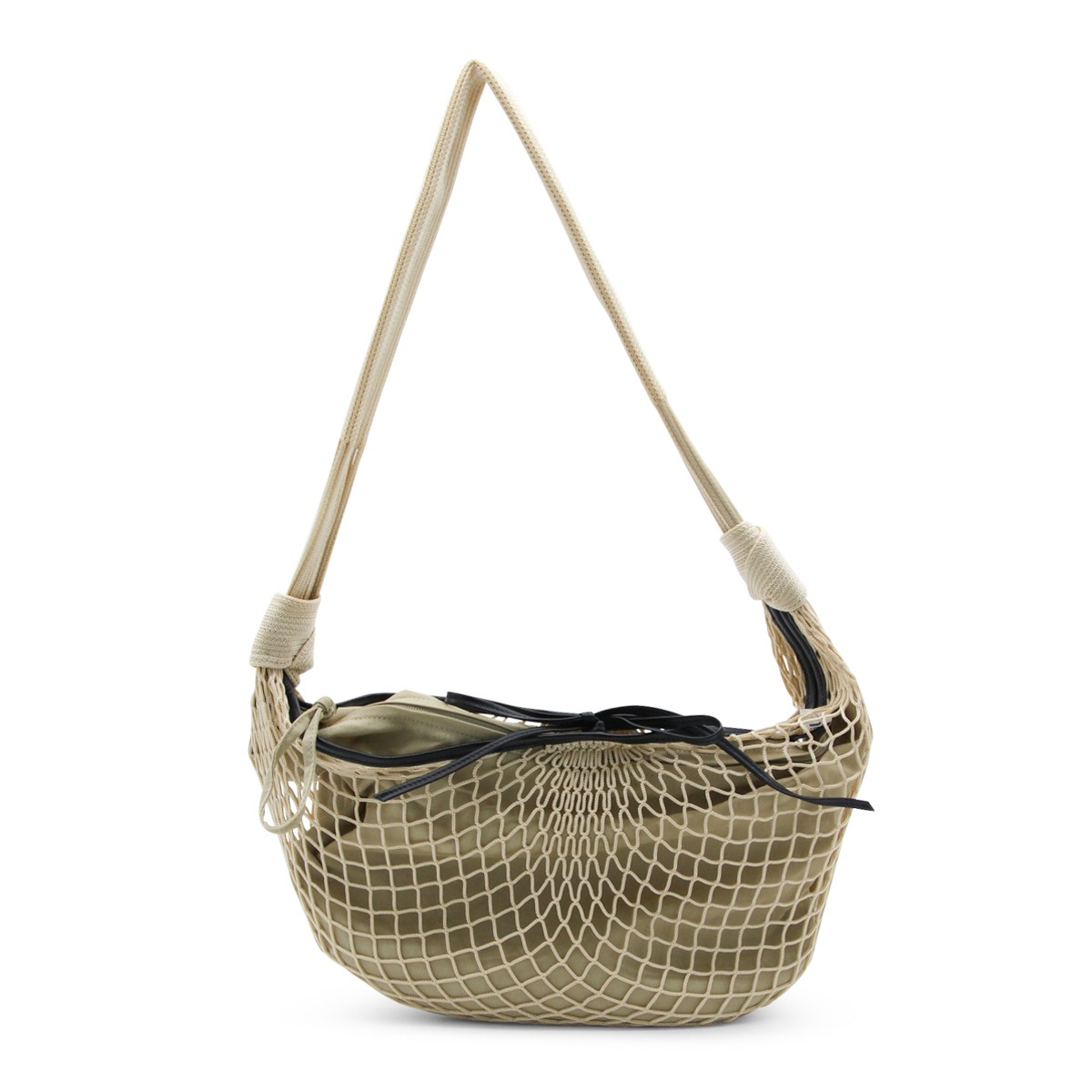 LIGHT BEIGE CROISSANT FILT SHOULDER BAG