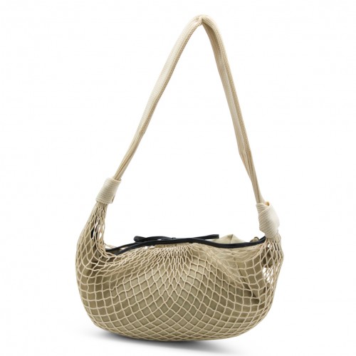 LIGHT BEIGE CROISSANT FILT SHOULDER BAG