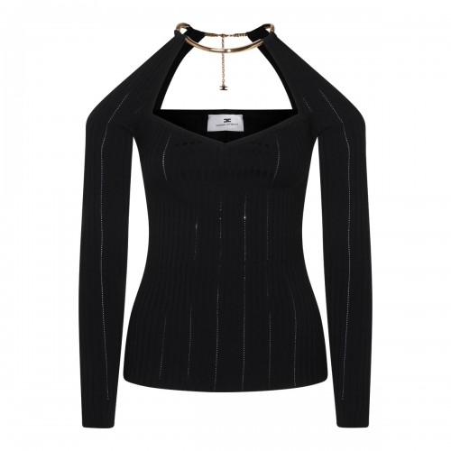 BLACK VISCOSE KNITWEAR