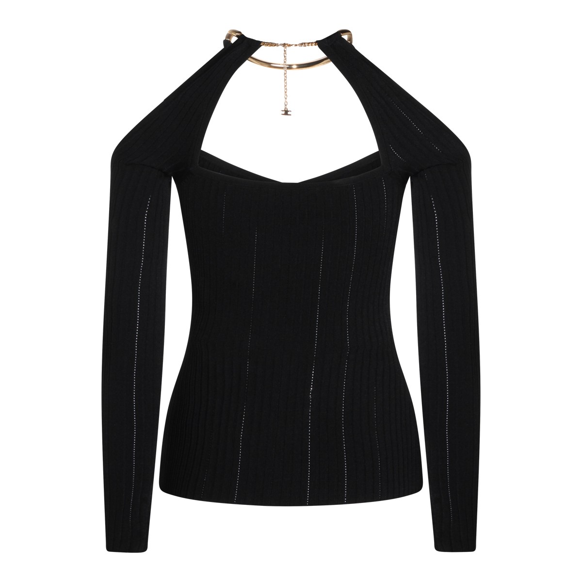 BLACK VISCOSE KNITWEAR