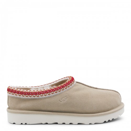 BEIGE LEATHER TASMAN II FLATS
