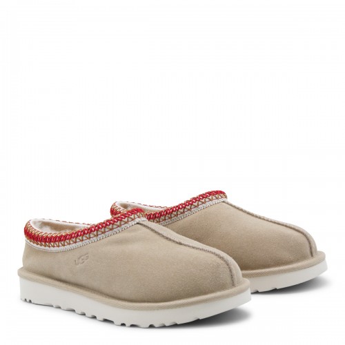 BEIGE LEATHER TASMAN II FLATS