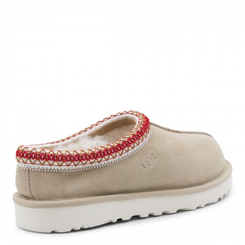 BEIGE LEATHER TASMAN II FLATS
