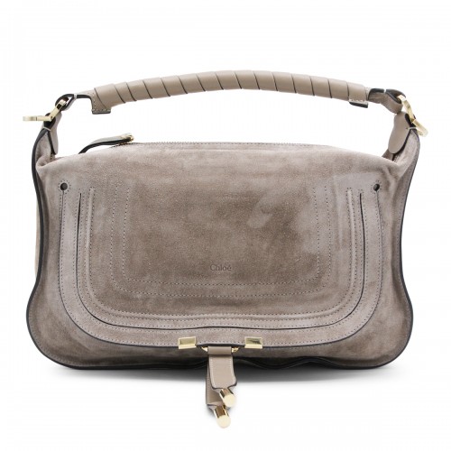 BROWN LEATHER MARCIE TOP HANDLE BAG