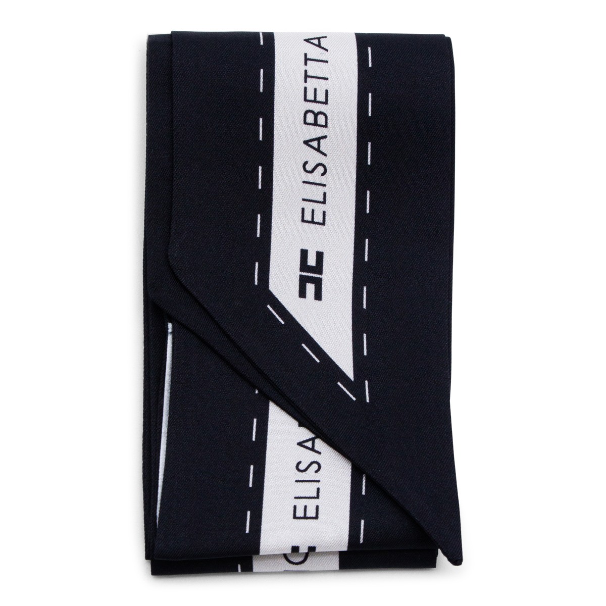 BLACK AND WHITE SILK SCARF