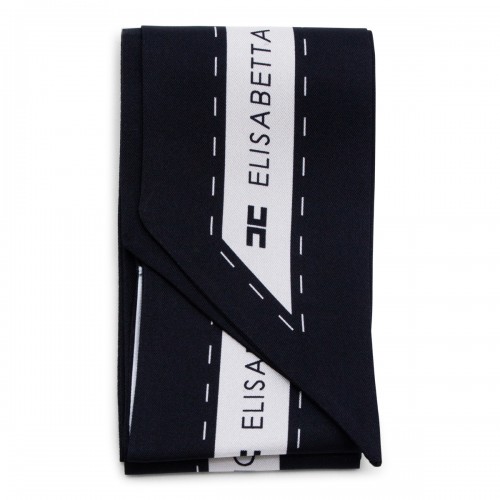 BLACK AND WHITE SILK SCARF