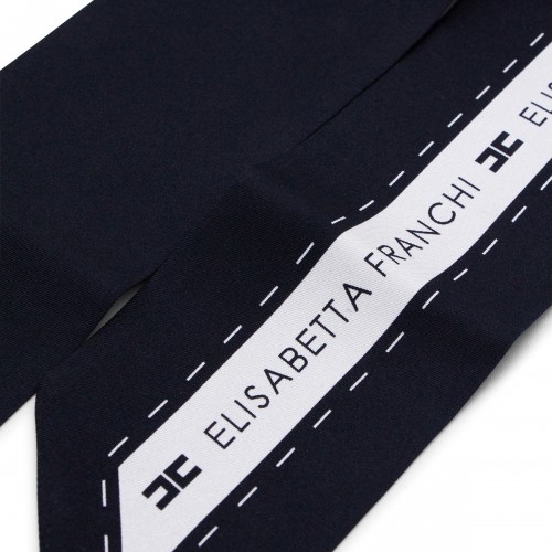 BLACK AND WHITE SILK SCARF