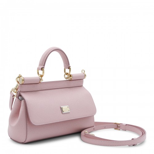 PINK LEATHER SICILY LONG SMALL TOP HANDLE BAG
