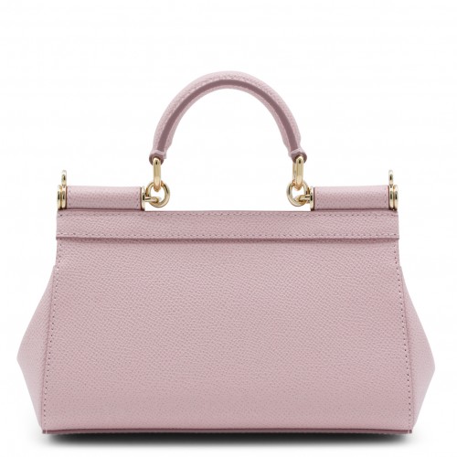 PINK LEATHER SICILY LONG SMALL TOP HANDLE BAG