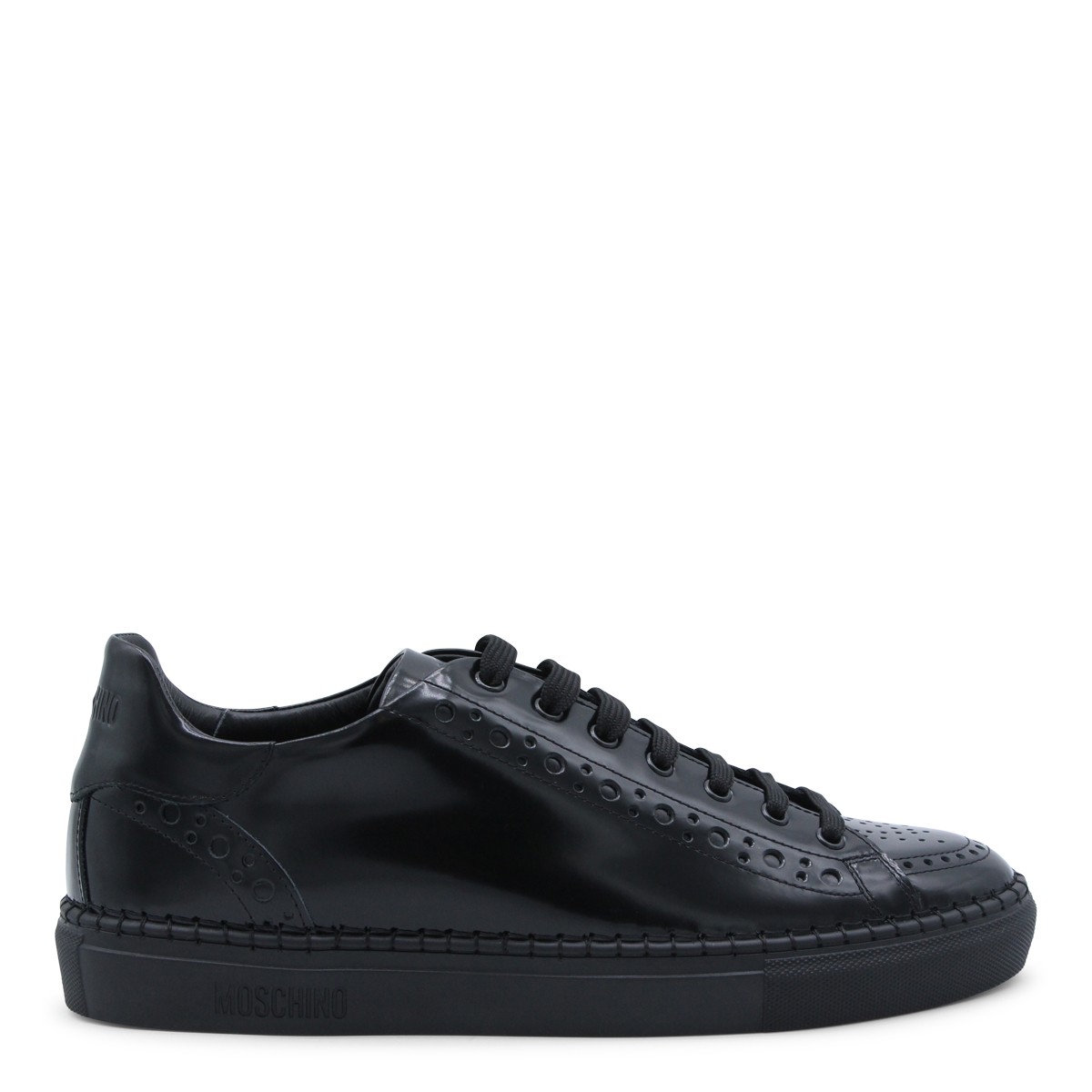 BLACK LEATHER SNEAKERS