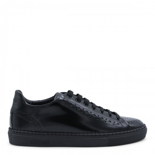BLACK LEATHER SNEAKERS