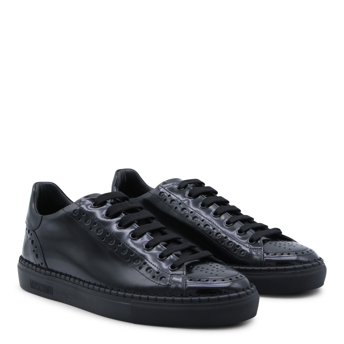BLACK LEATHER SNEAKERS