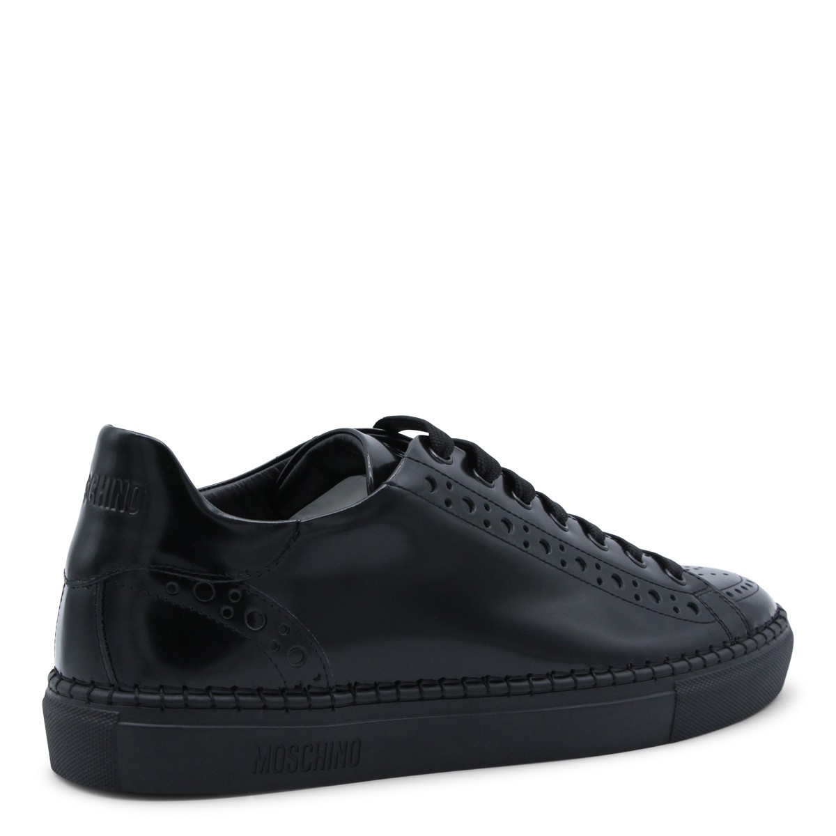 BLACK LEATHER SNEAKERS