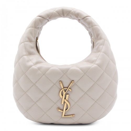 DARK BEIGE LEATHER ICARE B TOP HANDLE BAG