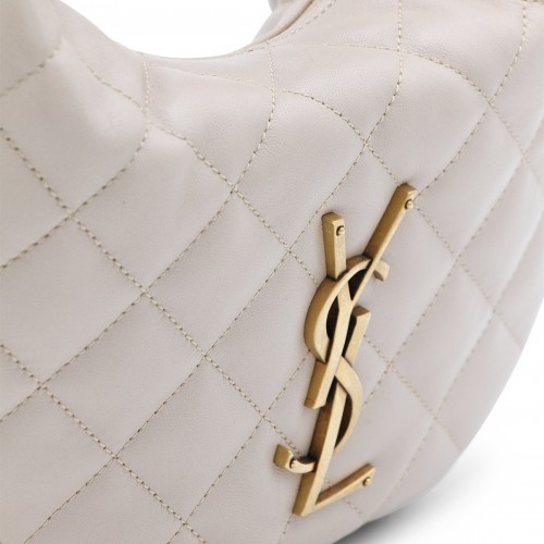 DARK BEIGE LEATHER ICARE B TOP HANDLE BAG