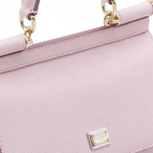 PINK LEATHER SICILY SMALL TOP HANDLE BAG