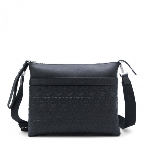 BLACK LEATHER CROSSBODY BAG