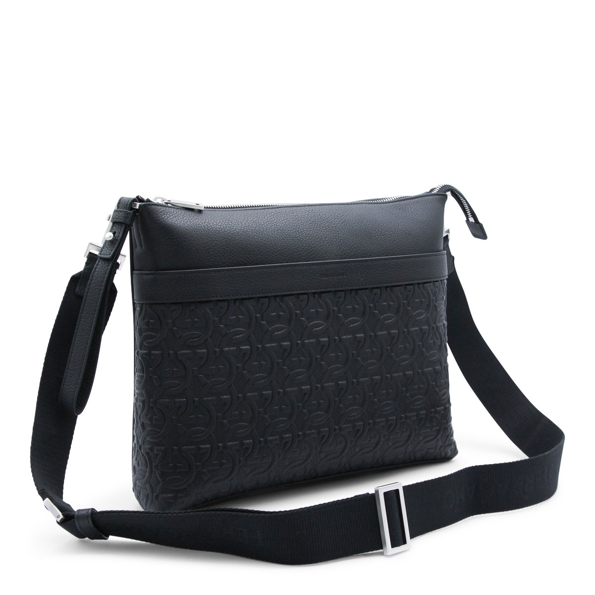 BLACK LEATHER CROSSBODY BAG