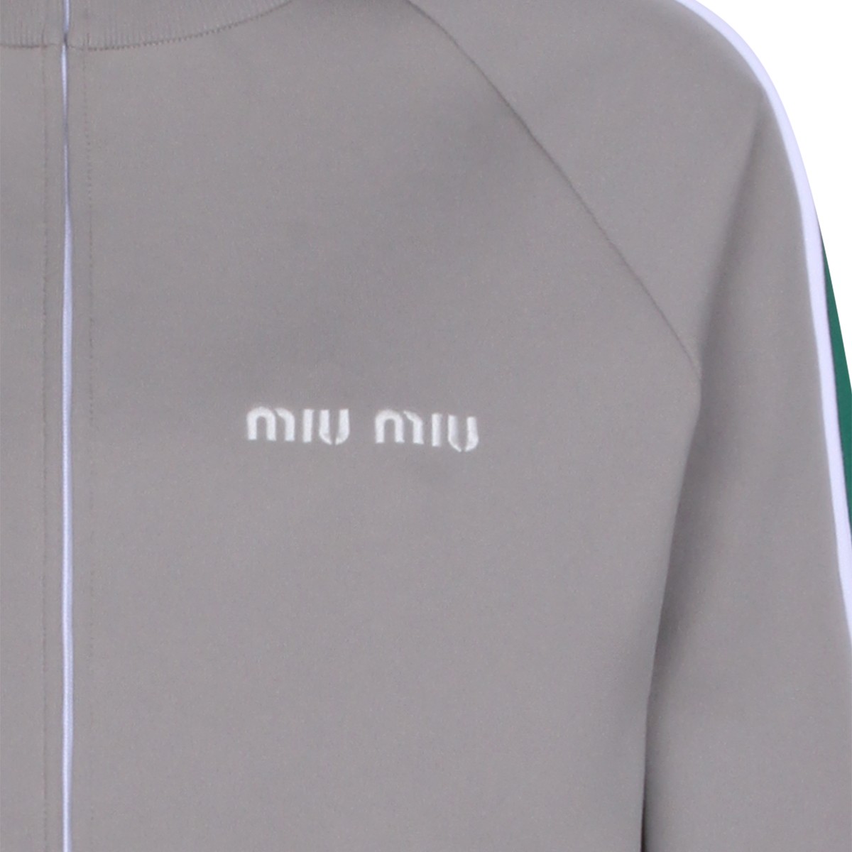 GREY AND GREEN COTTON SWEATSHIRT