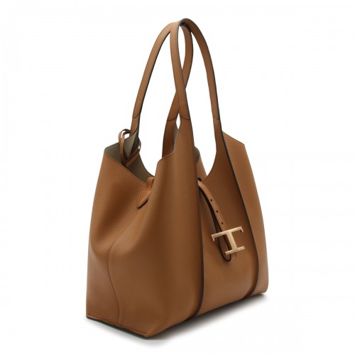 BROWN LEATHER TIMELESS TOTE 2