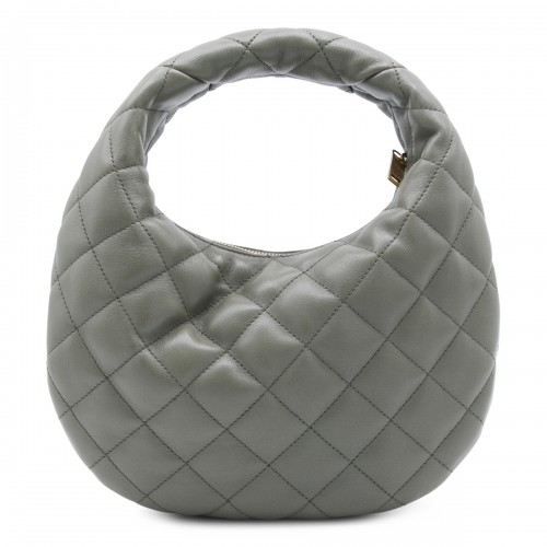 GREY LEATHER ICARINO TOP HANDLE BAG