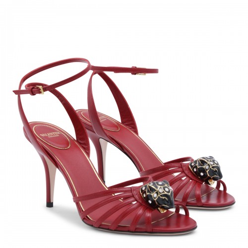 RED LEATHER SANDALS 2